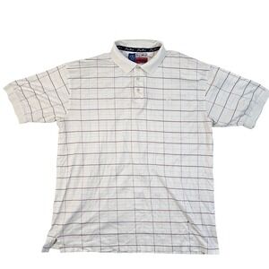Wrangler George Strait Cowboy Cut Polo Shirt White Purple Windowpane GridMens XL